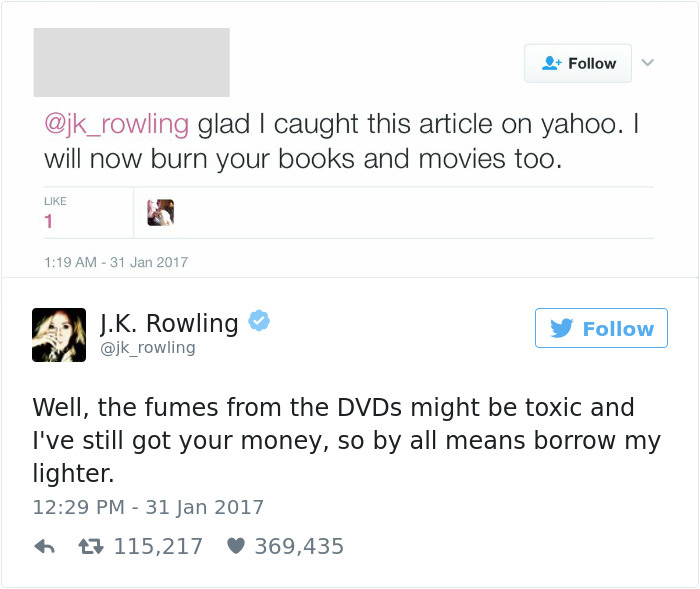 JK Rowling Epic Twitter Comeback